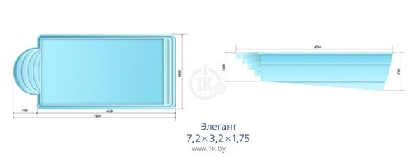 Композитный бассейн Элегант Серия ECOLINE - фото 1