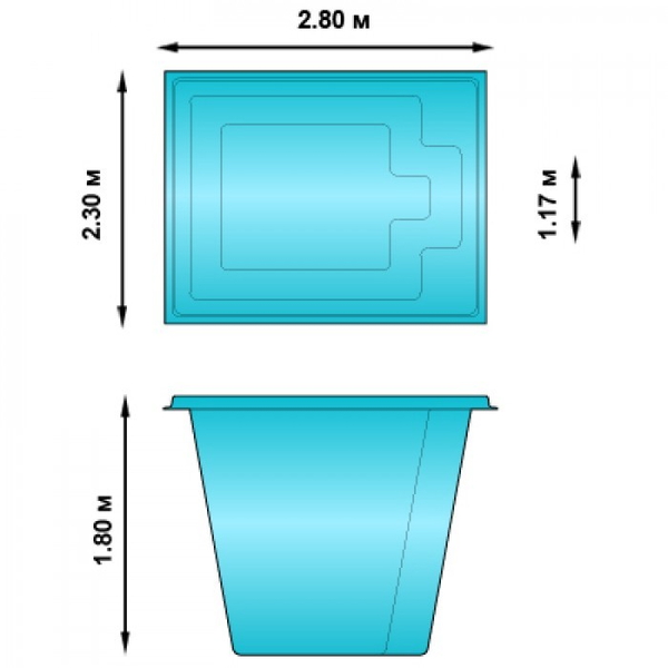 Композитный бассейн КВАДРО