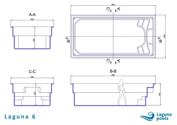 Композитный бассейн Laguna 6 Серия ECOPOOL