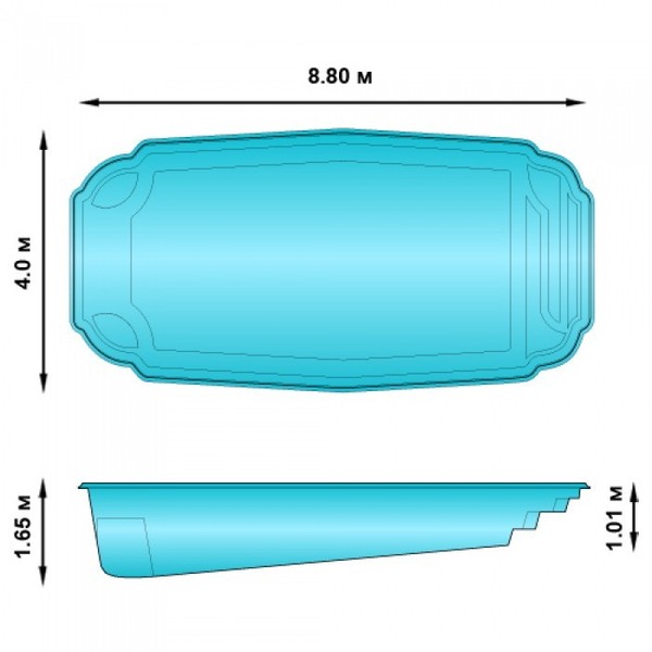 Композитный бассейн ОНТАРИО