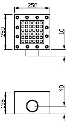 Слив донный АС 09.250 2,5", 250х250 (пленка)