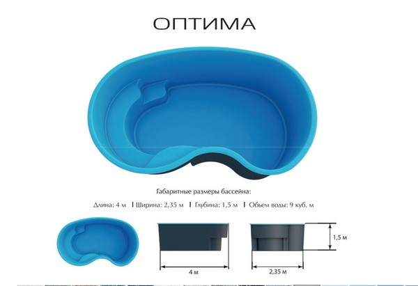 Композитный бассейн Оптима Серия PREMIUM